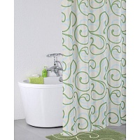 Штора для ванной комнаты IDDIS 200*200 см, полиэстер, Flower Lace green 412P20RI11