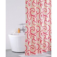Штора для ванной комнаты IDDIS 200*200 см, полиэстер, Flower Lace red 411P20RI11